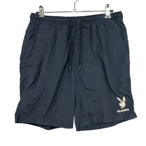 Playboy by PacSun Nylon Drawstring Active Shorts Small Black Gorpcore Streetwear